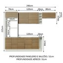 Ver imagem 4 de Armário de Cozinha Completa 290cm Branco/Rustic Stella Madesa 02