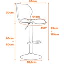 Ver imagem 6 de Kit 2 Banquetas Giratórias Bristol Itajaí Fratini 110 cm (altura) PU Cor Preta Base Disco Preta