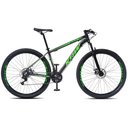 Ver imagem 5 de Bicicleta Aro 29 Krw Alumínio 24 Vel Freio a Disco X52 Cor:preto/verde Fosco;tamanho Quadro:15.5