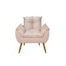 Kit Namoradeira Opala Sala Quarto 02 Poltrona Balaqui Decor Bege - 3