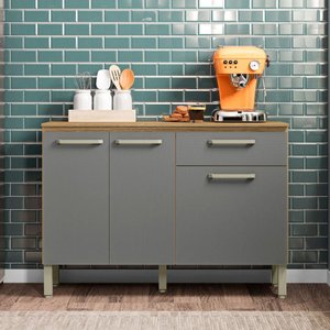 Balcão de Cozinha Versalhes - Mdf/mdp 3 Portas 1 Gaveta com Tampo Incluso - Kits Paraná