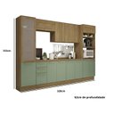 Ver imagem 2 de Armário de Cozinha Modulada Completa Reta 8 Peças 3,20m Botanic Kappesberg