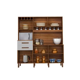 Armario de Cozinha Completo França 5 Portas:FREIJÓ/GRAFITE - 1 Armario de Cozinha Completo França 5 Portas:FREIJÓ/GRAFITE - 1