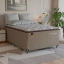 Ver imagem 1 de Cama Box Viúva + Colchão Comfort Class Pillow Top 128x188 Bege/suede Bege