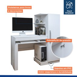Mesa para Computador Escrivaninha com Armário Office - 6