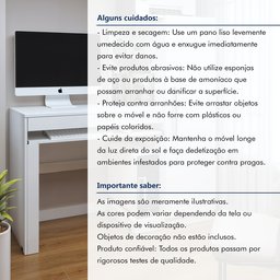 Mesa para Computador Escrivaninha com Armário Office 1 Gaveta 130cm Branca Fosco - 15