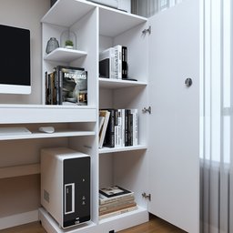 Mesa para Computador Escrivaninha com Armário Office 1 Gaveta 130cm Branca Fosco - 12