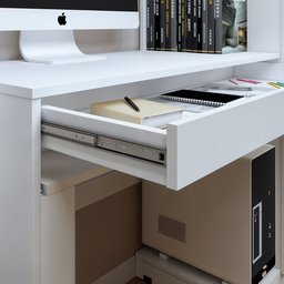 Mesa para Computador Escrivaninha com Armário Office 1 Gaveta 130cm Branca Fosco - 13