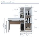 Ver imagem 4 de Mesa para Computador Escrivaninha com Armário Office 1 Gaveta 130cm Branca Fosco
