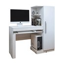 Ver imagem 3 de Mesa para Computador Escrivaninha com Armário Office 1 Gaveta 130cm Branca Fosco