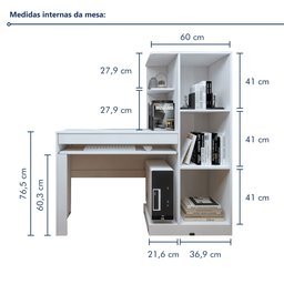 Mesa para Computador Escrivaninha com Armário Office - 4