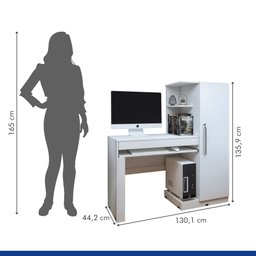 Mesa para Computador Escrivaninha com Armário Office - 7