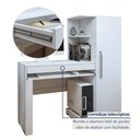 Ver mais imagens de Mesa para Computador Escrivaninha com Armário Office 1 Gaveta 130cm Branca Fosco