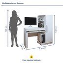 Ver imagem 5 de Mesa para Computador Escrivaninha com Armário Office 1 Gaveta 130cm Branca Fosco