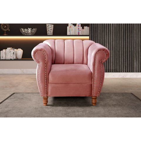 Poltrona Realeza Cor:Suede Rosa 280