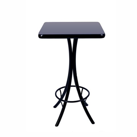 Mesa Bistrô Alta Quadrada em Madeira - Preto