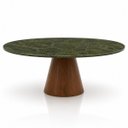 Ver imagem 1 de Mesa de Jantar Cone Oval 120x80 cm Tampo Mármore Vitória Régia Base Nogueira