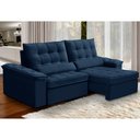 Ver imagem 2 de Sofá Retrátil Reclinável para Sala 3 Lugares 210cm Maresi F04 Veludo Azul - Lyam Decor