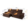 Sofá Retrátil Reclinável 250cm Albany Suede Velut com Molas Ensacadas - King House - 3