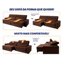 Ver imagem 5 de Sofá Retrátil Reclinável 250cm Albany Suede Velut com Molas Ensacadas - King House