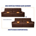 Ver imagem 6 de Sofá Retrátil Reclinável 250cm Albany Suede Velut com Molas Ensacadas - King House