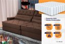 Ver imagem 4 de Sofá Retrátil Reclinável 250cm Albany Suede Velut com Molas Ensacadas - King House