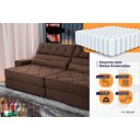 Ver imagem 4 de Sofá Retrátil Reclinável 250cm Albany Suede Velut com Molas Ensacadas - King House