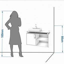 Gabinete para Banheiro Cuba Sobreposta em Base de Vidro Braga MGM Móveis - 5