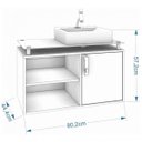 Ver imagem 4 de Gabinete para Banheiro Cuba Sobreposta em Base de Vidro Braga MGM Móveis