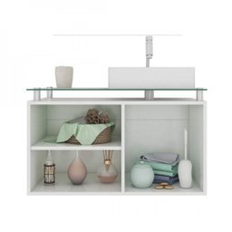 Gabinete para Banheiro Cuba Sobreposta em Base de Vidro Braga MGM Móveis - 2