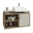 Ver imagem 3 de Gabinete para Banheiro Cuba Sobreposta em Base de Vidro Braga MGM Móveis