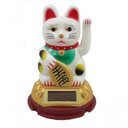 Ver imagem 1 de Maneki Neko Gato Sorte Branco Japonês Energia Solar 9 cm