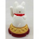 Ver imagem 3 de Maneki Neko Gato Sorte Branco Japonês Energia Solar 9 cm
