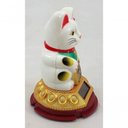 Ver imagem 4 de Maneki Neko Gato Sorte Branco Japonês Energia Solar 9 cm