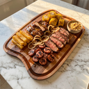 Ver imagem 6 de Tábua Corte Churrasco Grande Madeira Maciça Petisqueira Rústica Servir Mesa Posta Decoração Festa