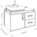 Ver imagem 4 de Gabinete de Banheiro 1 Cuba Sobreposta em Base de Vidro Évora Mgm Móveis