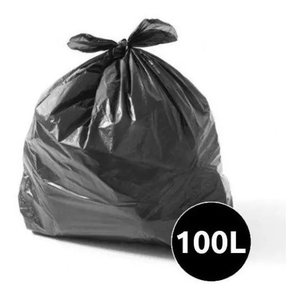50 Un Sacos de Lixo Reforçado 100l Preto + Brinde Alcool Gel Preto