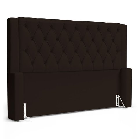 Cabeceira Atena para Cama Box Casal Padrão 140cm Capitonê com Frame Suede Marrom - Abmaza