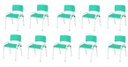 Ver imagem 2 de Kit 10 Cadeira Iso Infantil Creche, Escola Base Branco Verde Água