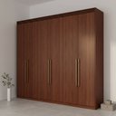 Ver imagem 1 de Guarda-Roupa Casal 6 Portas com Espelho Interno Giratório 263cm 100% MDF Turim Espresso Móveis Marrom/Jequitiba