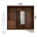 Ver imagem 4 de Guarda-Roupa Casal 6 Portas com Espelho Interno Giratório 263cm 100% MDF Turim Espresso Móveis Marrom/Jequitiba