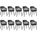 Ver imagem 2 de Kit 10 Cadeiras Polipropileno Marcela Montreal Preta para Sala de Jantar ou Escritório