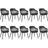 Kit 10 Cadeiras Polipropileno Marcela Montreal Preta para Sala de Jantar ou Escritório - 1