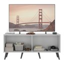 Ver imagem 4 de Rack Tv até 50 Polegadas 4 Portas Retrô com Espelhos Multimóveis Mp1082 Branco/preto