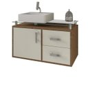 Ver imagem 2 de Gabinete de Banheiro 1 Cuba Sobreposta em Base de Vidro Évora Mgm Móveis