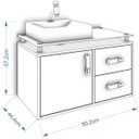 Ver imagem 3 de Gabinete de Banheiro 1 Cuba Sobreposta em Base de Vidro Évora Mgm Móveis