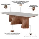 Ver imagem 5 de Mesa de Jantar 8 Lugares Retangular com Vidro Base Ripada 200cm Rigon B05 Canela Off White - Lyam