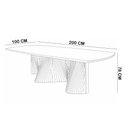 Ver imagem 6 de Mesa de Jantar 8 Lugares Retangular com Vidro Base Ripada 200cm Rigon B05 Canela Off White - Lyam