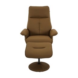 Poltrona de Massagem Reclinável e Giratória Detroit com Apoio de Pés Pu Caramelo G56 - Laura Lar - 6