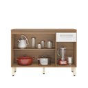 Ver imagem 3 de Buffet Balcão Gabinete Com Tampo 120 cm 3 Portas Amêndola/ Branco
